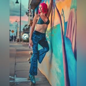 Navy Velvet Slim Bells size XS